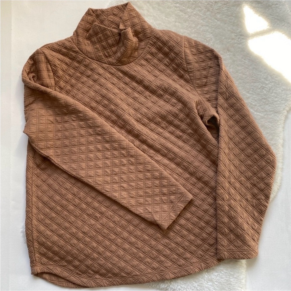 J Crew caramel chestnut top sweater mock neck